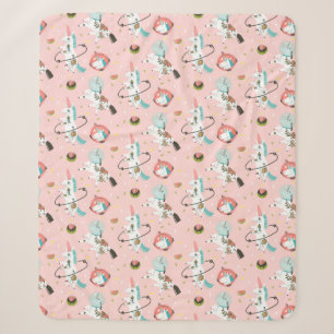 Unicorns In Space Pattern Sherpa Blanket