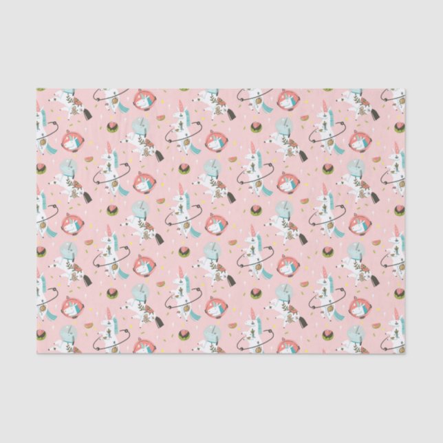 Unicorns In Space Pattern Tissue Paper (Front)
