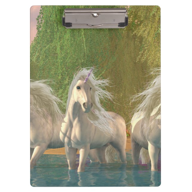 Unicorns in the lake clipboard (Front)