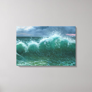 Unicorns in The Waves Canvas Print