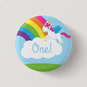 Unicorns Kids Birthday Party Theme 3 Cm Round Badge