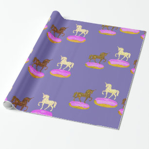 Unicorns Masters Doughnuts Wrapping Paper