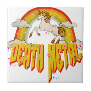 Unicorns of Death Metal Ceramic Tile