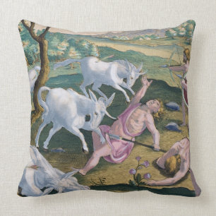 Unicorns on the Banks of the Indus, Hunted by Perm Cushion