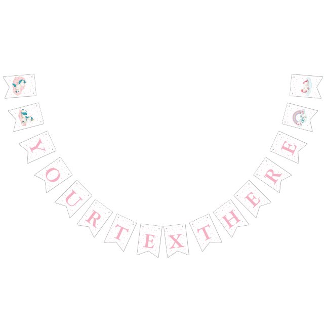 Unicorns party unicorns birthday decoration bunting  (All)