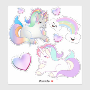 Unicorns, Rainbow and Hearts