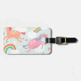 Unicorns & Rainbow Luggage Tag