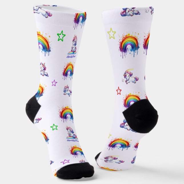 UNICORNS & RAINBOW SOCKS (Angled)