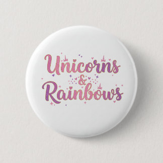 Unicorns & Rainbows 6 Cm Round Badge