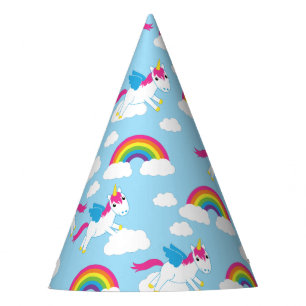 Unicorns & Rainbows Cute 1st Birthday Party Theme Hat