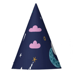 Unicorns Rainbows: Cute Cartoon Seamless Party Hat
