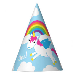 Unicorns & Rainbows Kid's Birthday Party Cute Party Hat