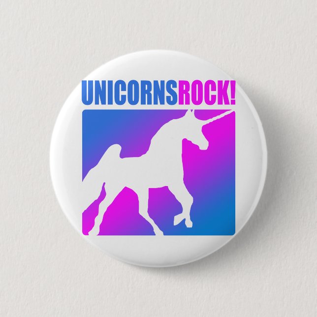Unicorns Rock! 6 Cm Round Badge (Front)