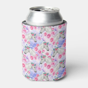 Unicorns & Roses Pattern Can Cooler