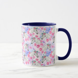Unicorns & Roses Pattern Mug