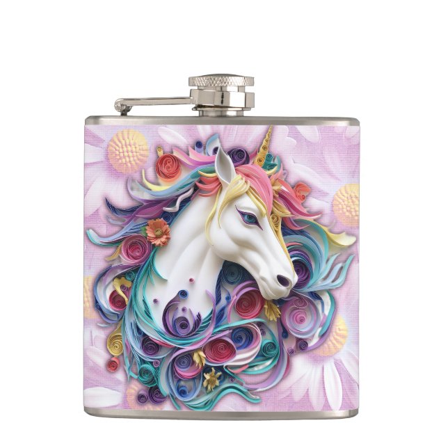 Unicorn's Serenity Sip Hip Flask (Front)