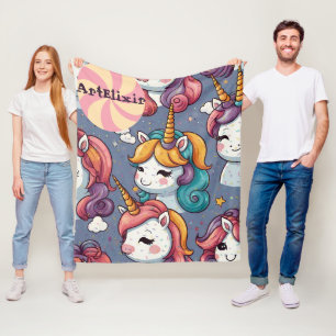 Unicorns & Sprinkles Print Fleece Blanket