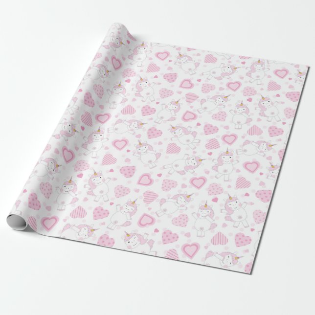 Unicorns Wrapping Paper (Unrolled)