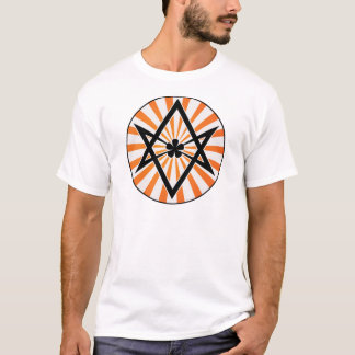 Unicursal Hexagram Orange Sunburst T-Shirt