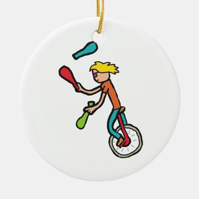 Unicycle Ceramic Ornament (Front)