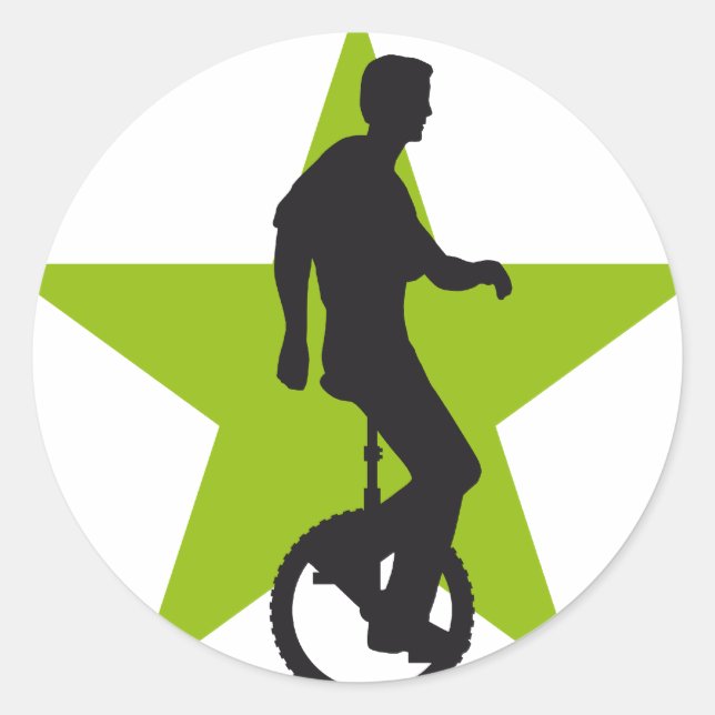 unicycle classic round sticker (Front)