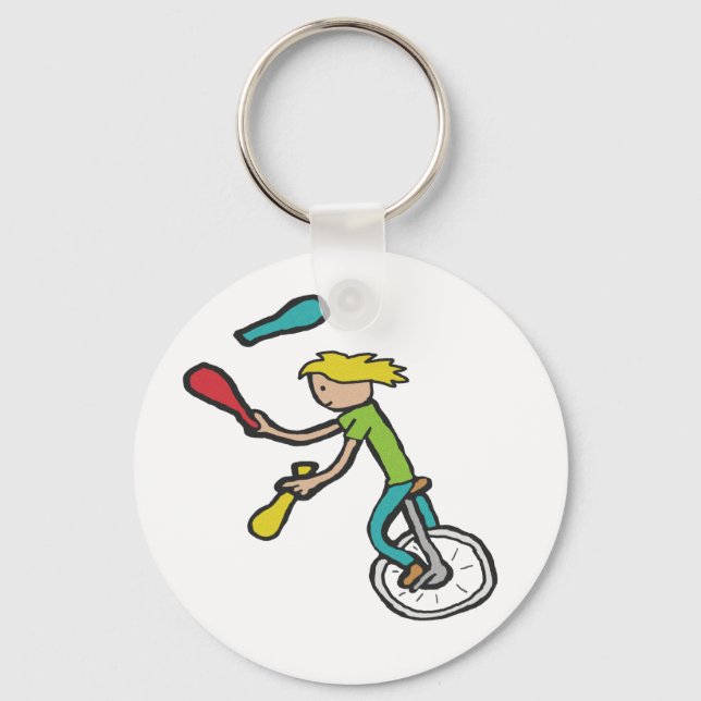 Unicycling Juggling Key Ring (Front)