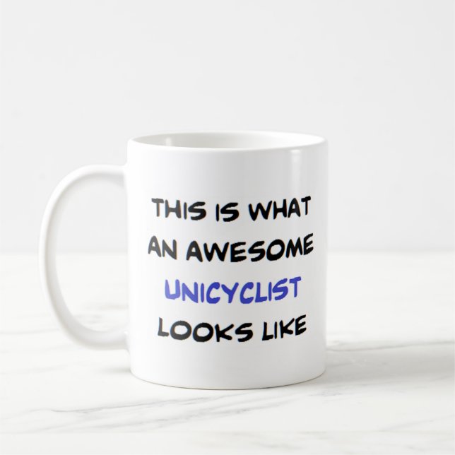 unicyclist, awesome coffee mug (Left)