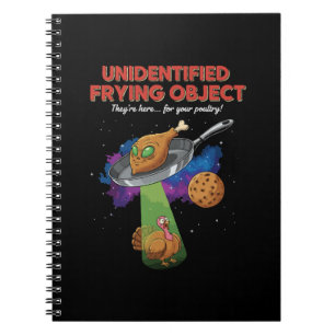 Unidentified Frying Object Funny Alien UFO Turkey Notebook