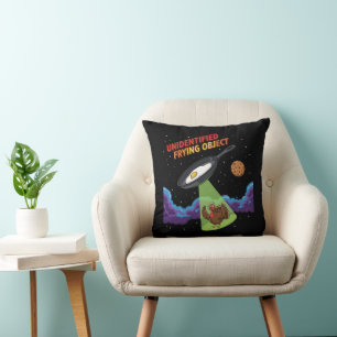Unidentified Frying Object Funny UFO Turkey Abduc Cushion