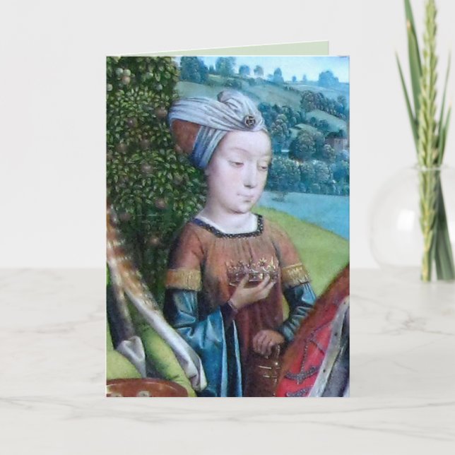Unidentified Virgin Martyr [St. Cecilia(?)] Card (Front)