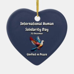 Unified in Peace. Human Solidarity Day.  Ceramic Ornament