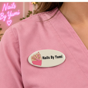 Uniform Nail Artist Manicurist Salon Beauty Name Tag