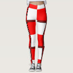 Uniform Red White chequered square Leggings<br><div class="desc">Uniform nautical flag : red, white,  chequered square box</div>