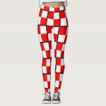 Uniform Red White chequered square Leggings<br><div class="desc">Uniform nautical flag : red, white,  chequered square box</div>