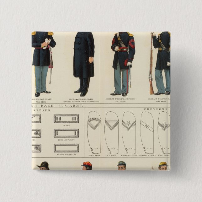 Uniforms, US, CS armies 15 Cm Square Badge (Front)