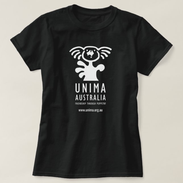 UNIMA Australia Womens T-Shirt Black (Design Front)