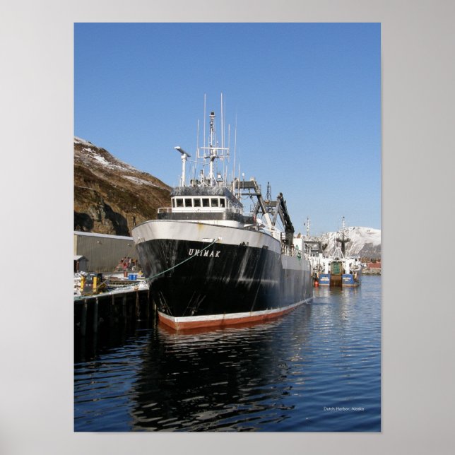 Unimak, F/T Fishing Trawler in Dutch Harbour, AK Poster (Front)