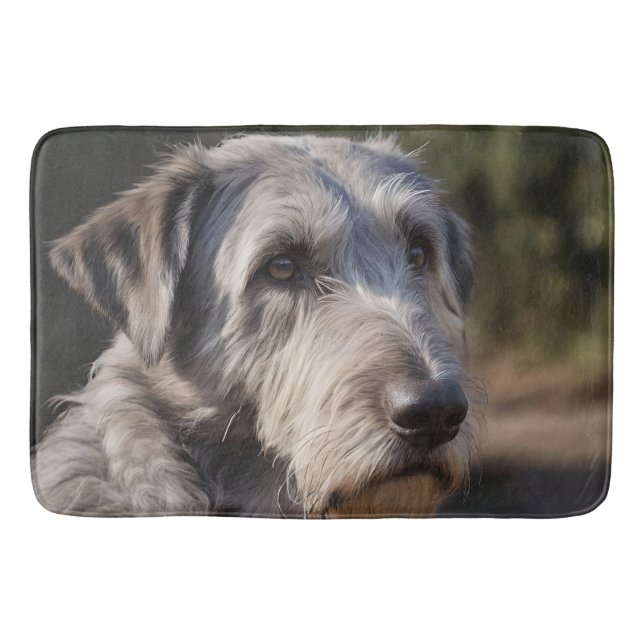 "Unimpressed Majesty: The Wolfhounds' Stoic Gaze" Bath Mat (Front)