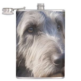 "Unimpressed Majesty: The Wolfhounds' Stoic Gaze" Hip Flask