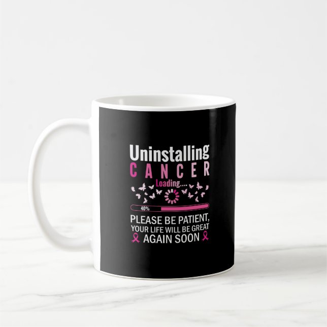 uninstalling cancer loading breast cancer awarenes coffee mug (Left)