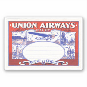 Union Airways South Africa Sticker
