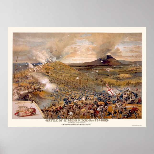 Union Assault During the Battle of Mission Ridge  Poster (Front)