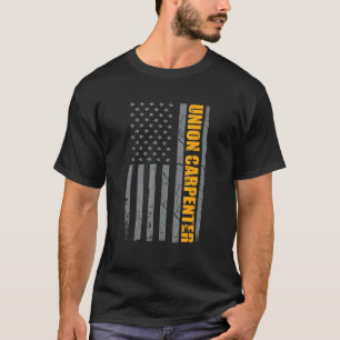 Union Carpenter American Flag Patriotic Labour Day T-Shirt