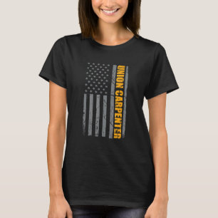 Union Carpenter American Flag Patriotic Labour Day T-Shirt
