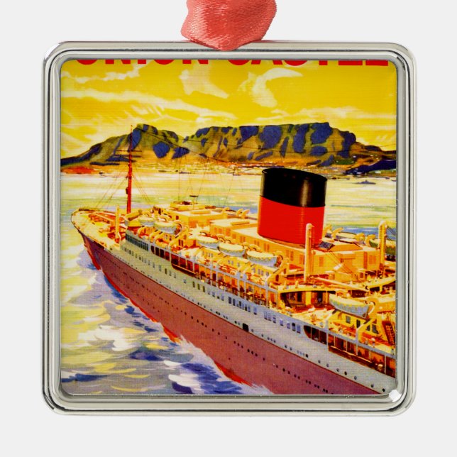 Union Castle to South Africa Metal Ornament (Front)