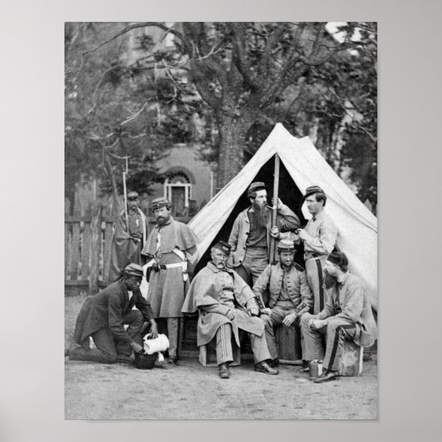 Union Civil War Soldiers In Group Portrait Poster (Front)
