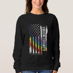 Union County United States Distressed Rainbow w US Sweatshirt