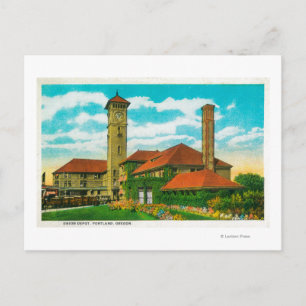 Union Depot Railroad Station in Portland, Postcard