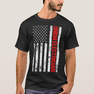 Union Electrician American Flag Electrician T-Shirt