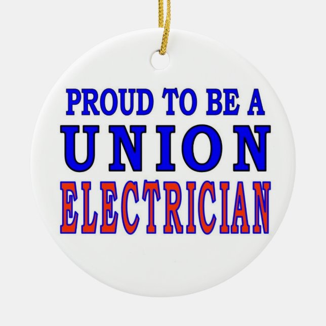UNION ELECTRICIAN CERAMIC ORNAMENT (Front)